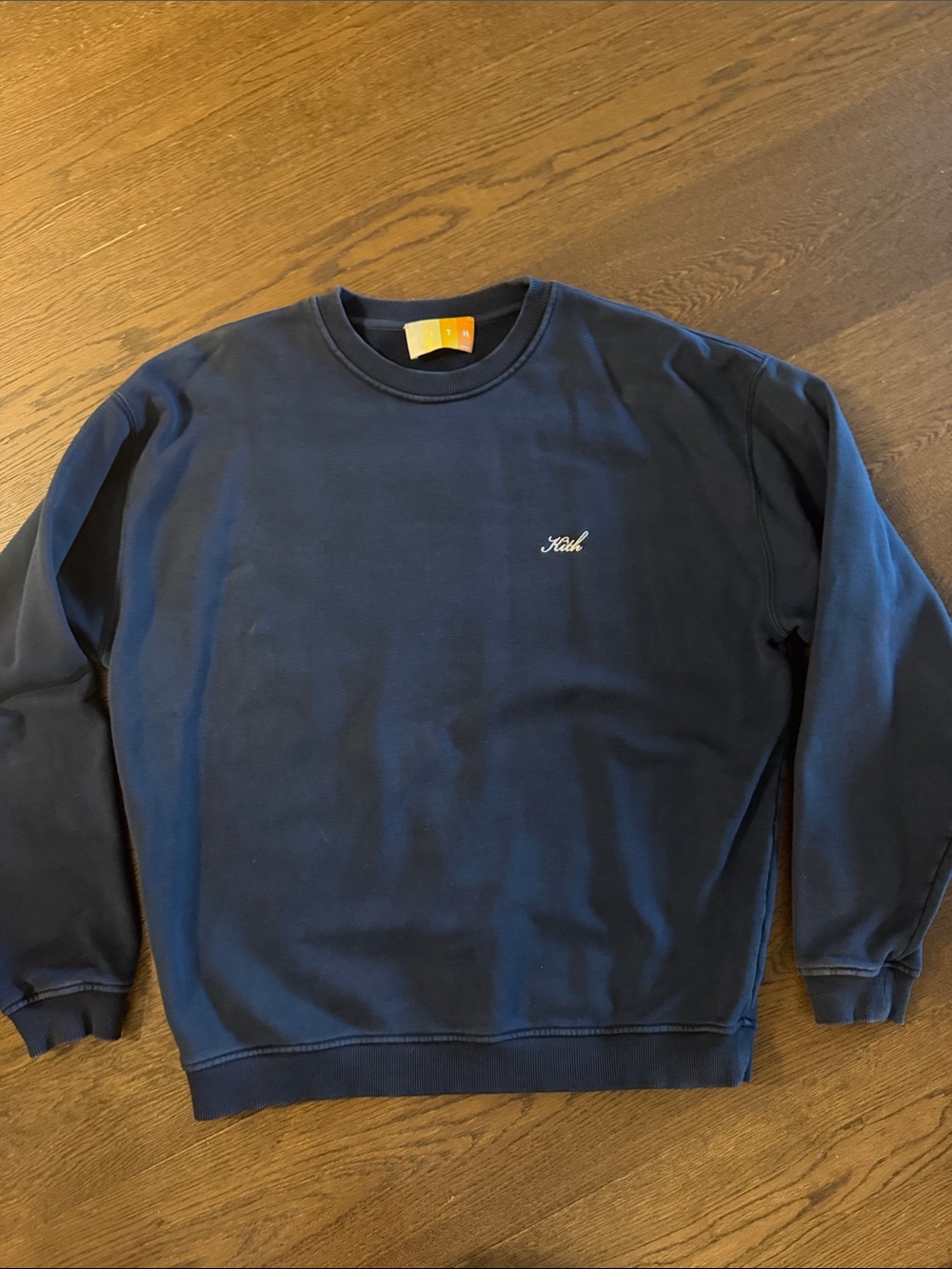 Kith Men's Navy Cotton Crewneck Bandana Back Large Sweatshirt